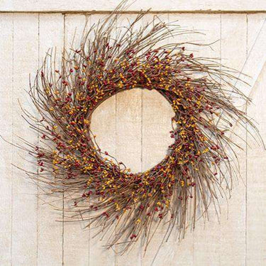 Burgundy/Gold Pip Twig Wreath, 22